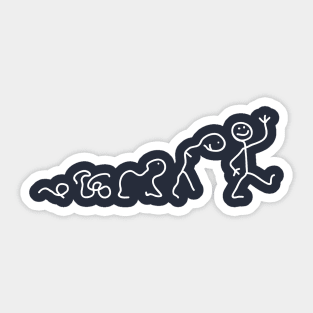 Evolution Lines (white) Sticker